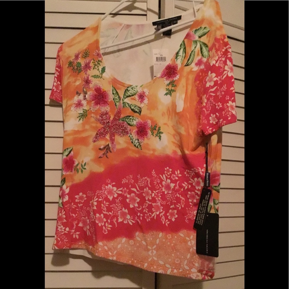 GREAT DEAL! New Floral Michelle Nicole Top XL